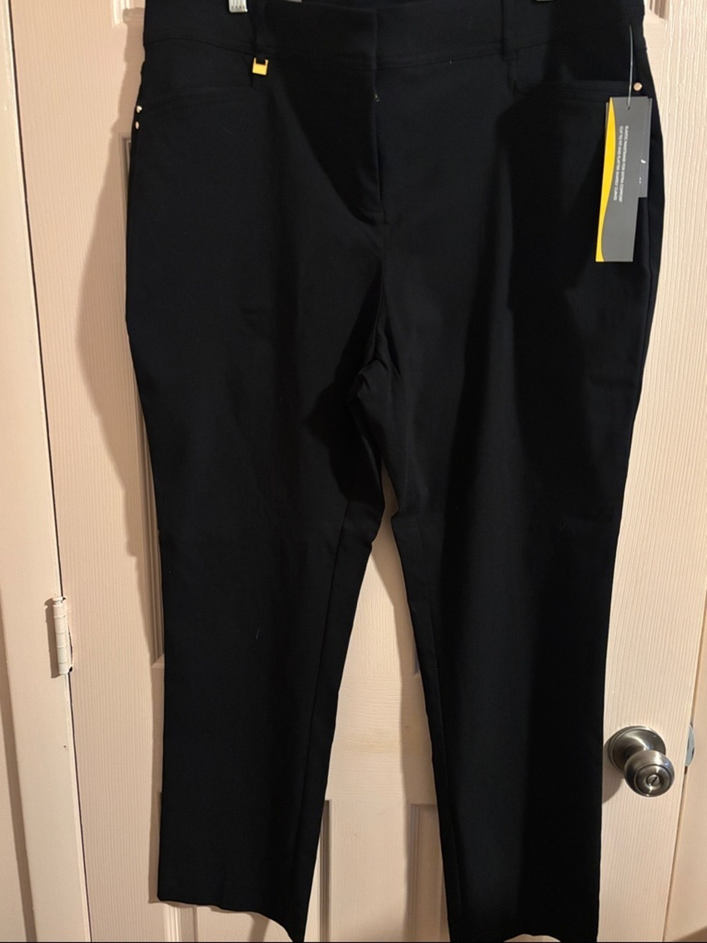 Black Straight Leg Women's Pants - JM Collection